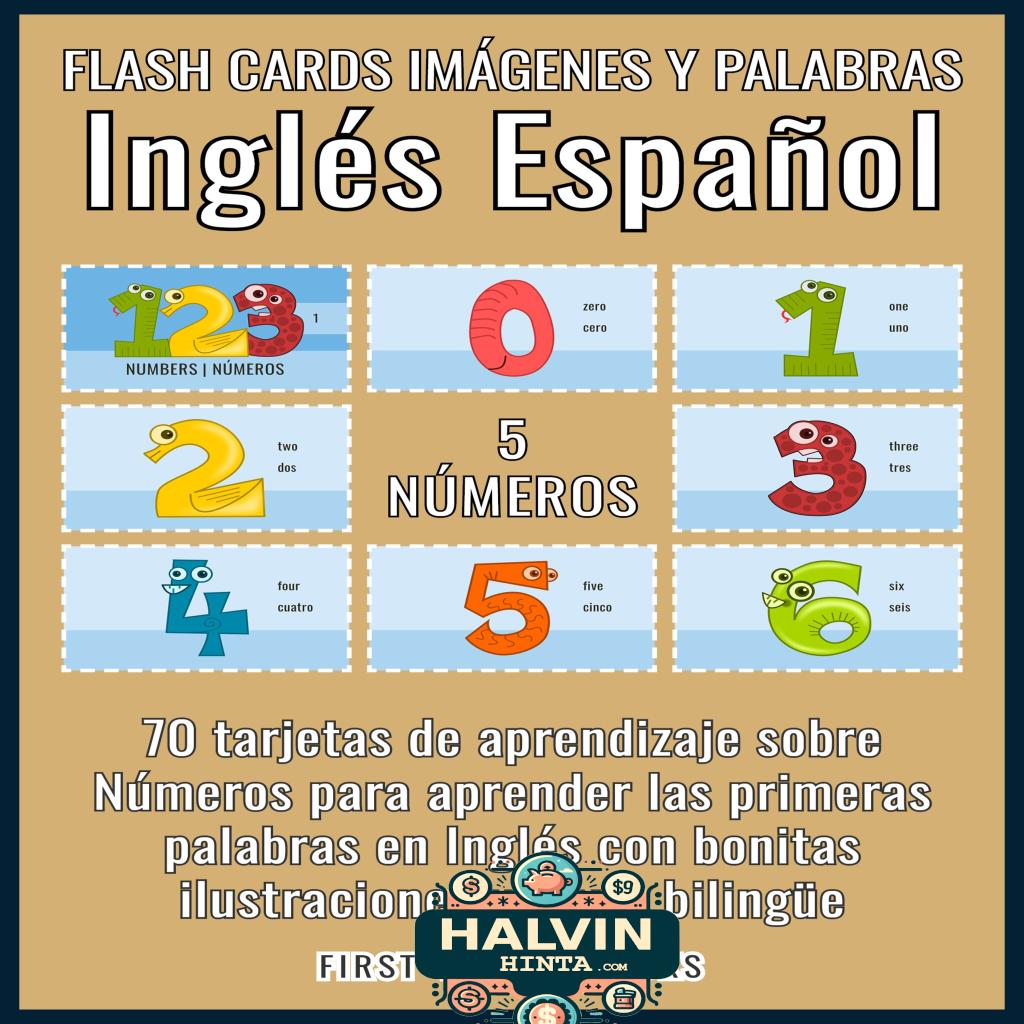 5 - Números - Flash Cards Imágenes y Palabras Inglés Español