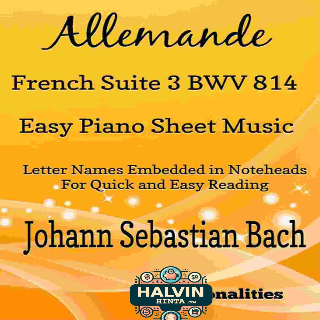 Allemande French Suite 3 BWV 814 Easy Piano Sheet Music